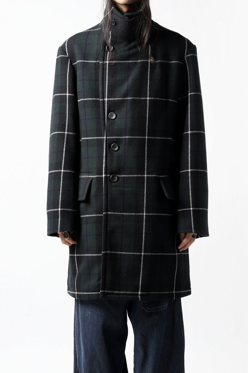 画像をギャラリービューアに読み込む, sus-sous great coat / wool cashmere twill (BLACK WATCH)