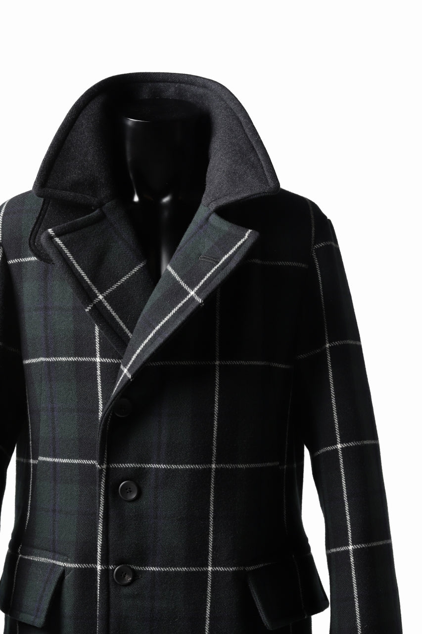 sus-sous great coat / wool cashmere twill (BLACK WATCH)