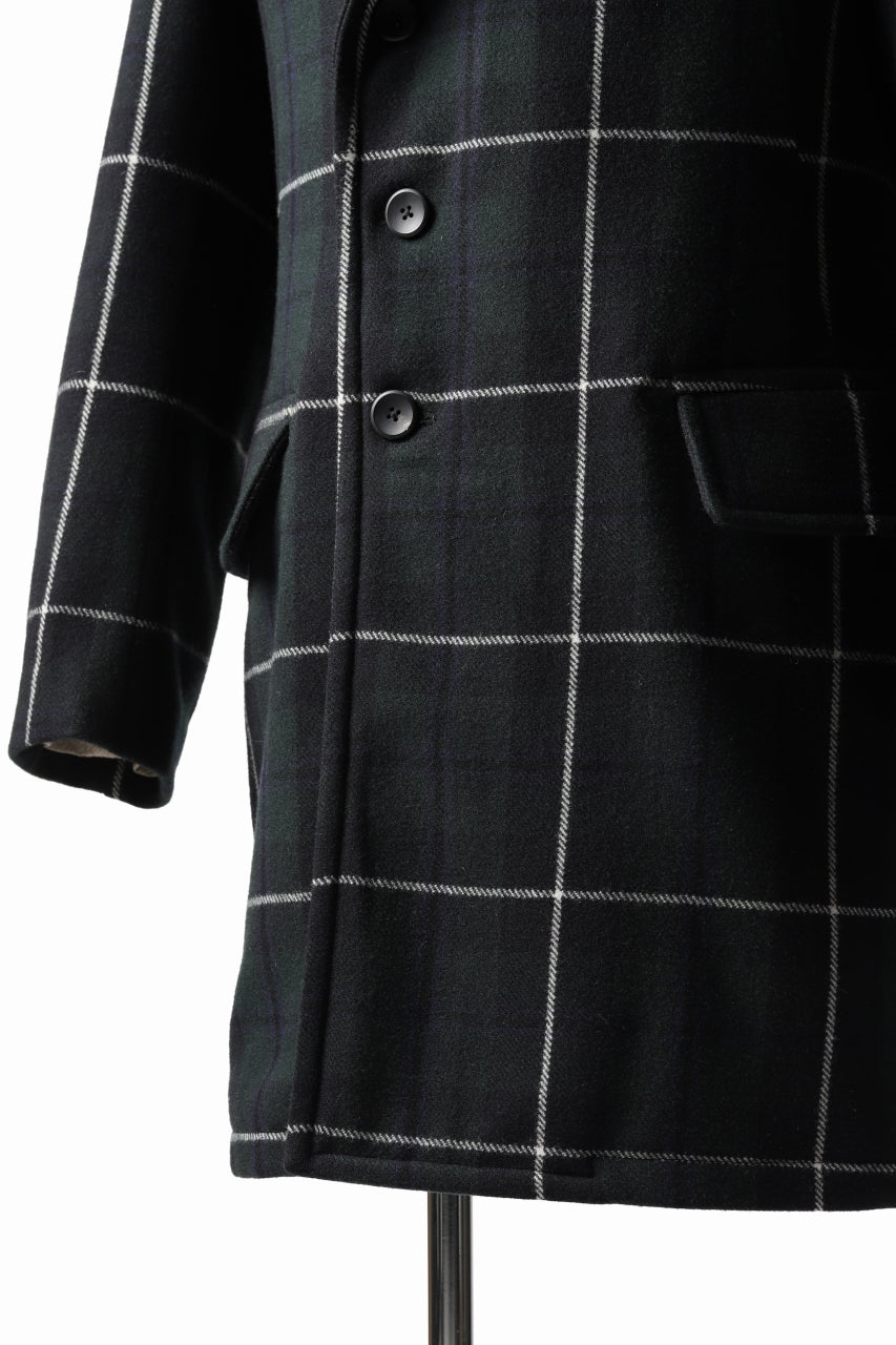 sus-sous great coat / wool cashmere twill (BLACK WATCH)