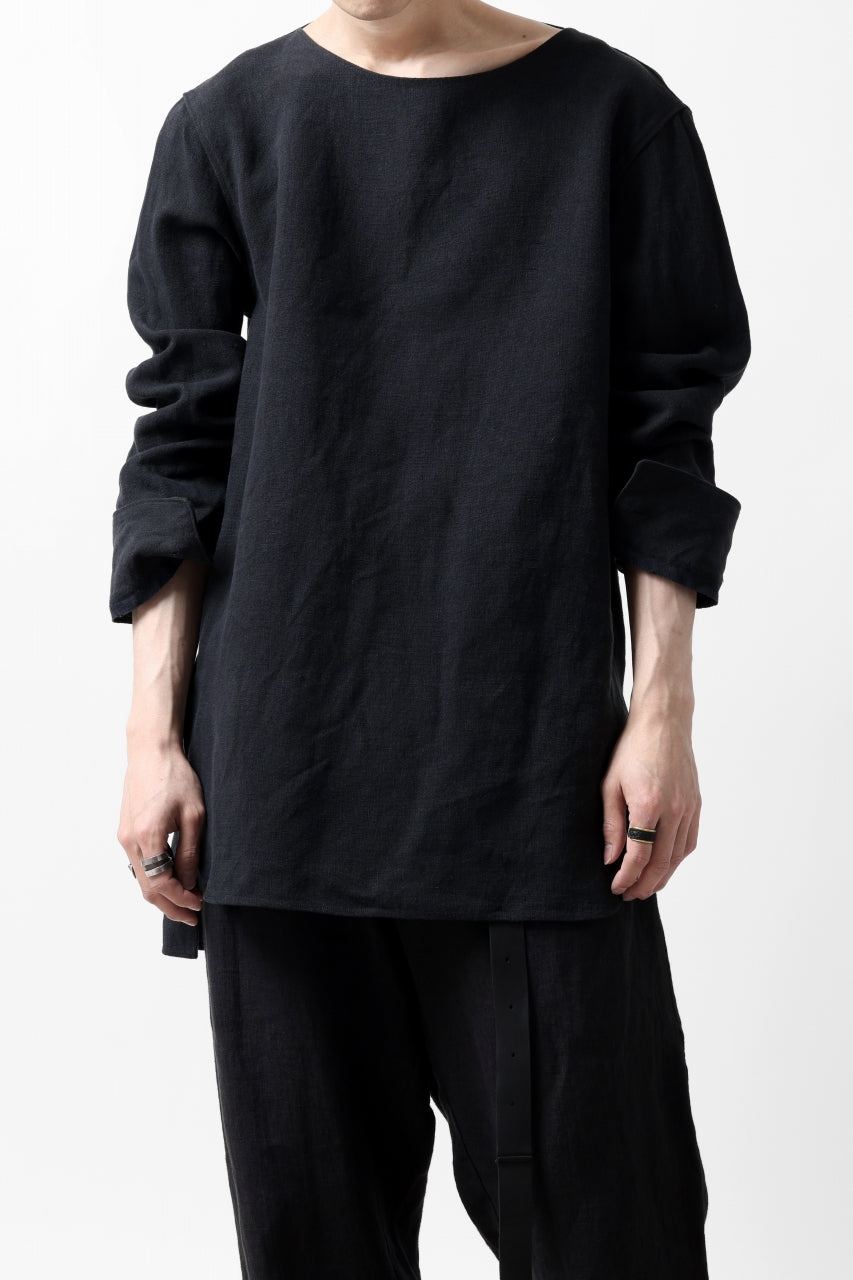 画像をギャラリービューアに読み込む, sus-sous sleeping shirt / L100 heavy poplin washer (BLACK NAVY)