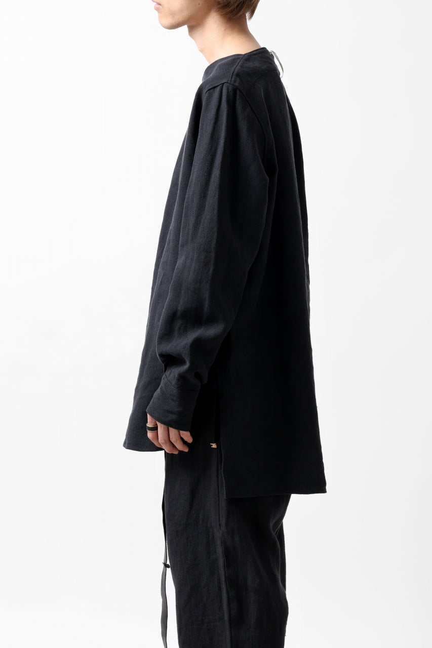 画像をギャラリービューアに読み込む, sus-sous sleeping shirt / L100 heavy poplin washer (BLACK NAVY)