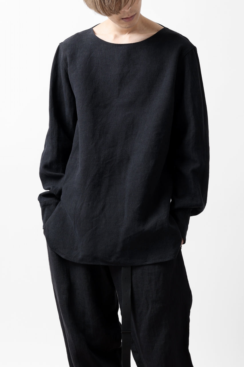 sus-sous sleeping shirt / L100 heavy poplin washer (BLACK NAVY)