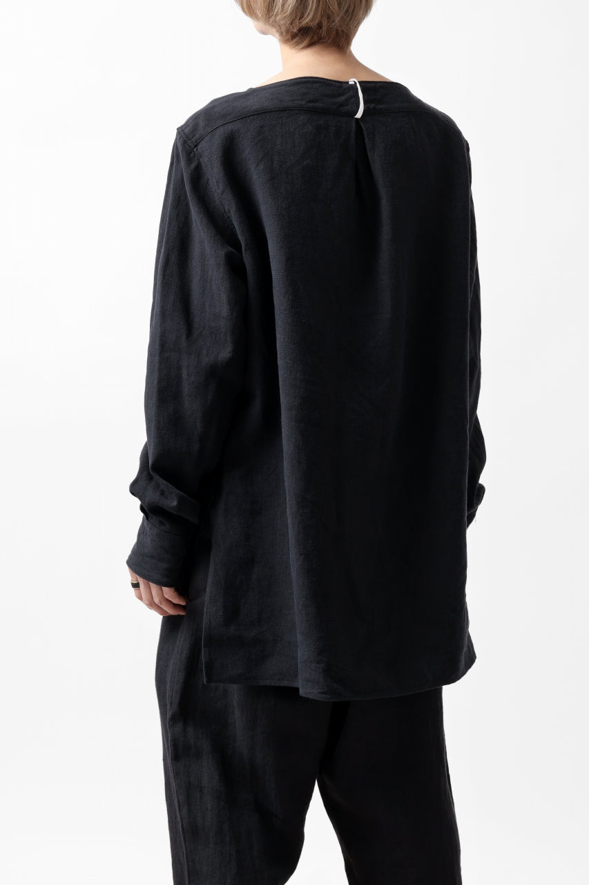 画像をギャラリービューアに読み込む, sus-sous sleeping shirt / L100 heavy poplin washer (BLACK NAVY)