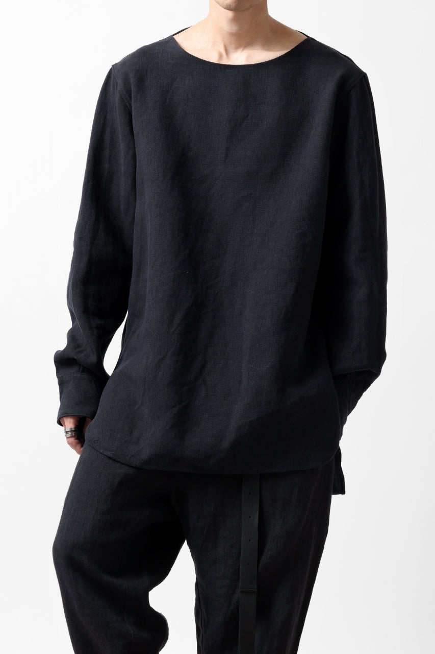 画像をギャラリービューアに読み込む, sus-sous sleeping shirt / L100 heavy poplin washer (BLACK NAVY)