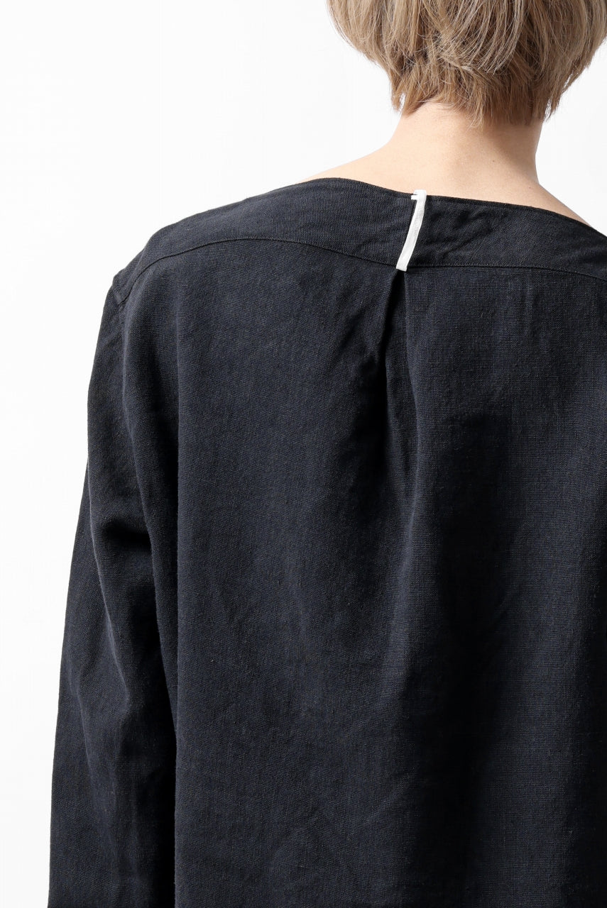 画像をギャラリービューアに読み込む, sus-sous sleeping shirt / L100 heavy poplin washer (BLACK NAVY)