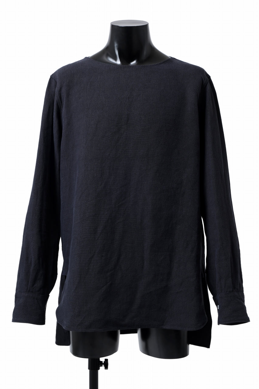 sus-sous sleeping shirt / L100 heavy poplin washer (BLACK NAVY)