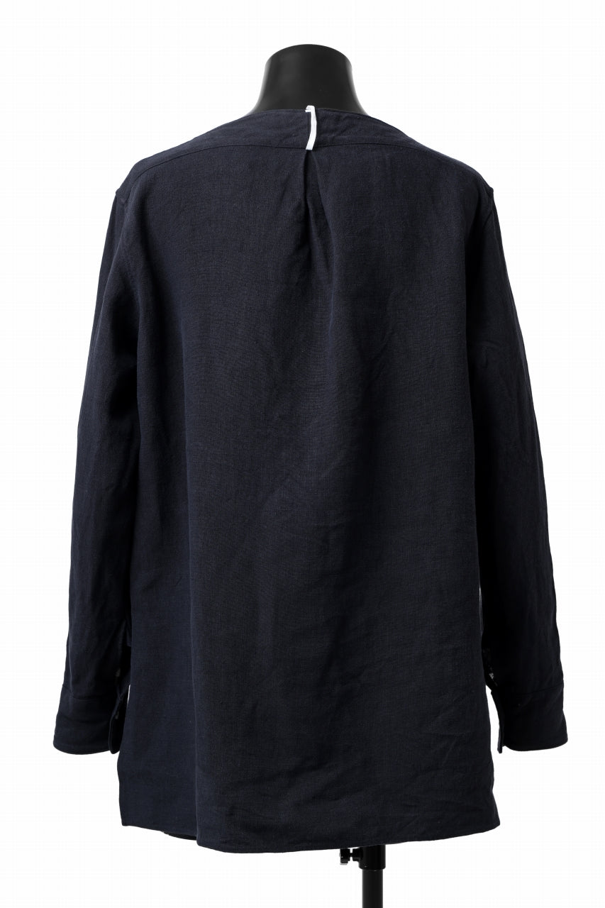 画像をギャラリービューアに読み込む, sus-sous sleeping shirt / L100 heavy poplin washer (BLACK NAVY)