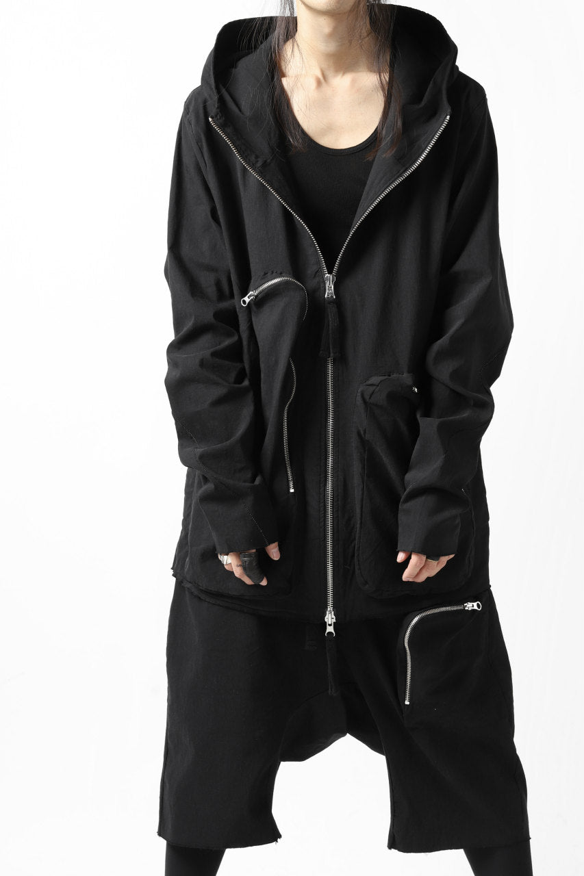 画像をギャラリービューアに読み込む, thomkrom RADICAL ZIP-POC HOODED JACKET (BLACK)