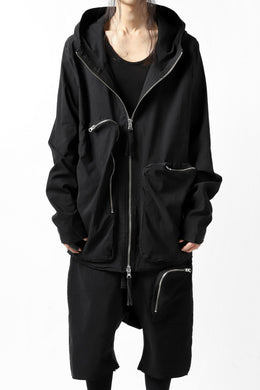 thomkrom RADICAL ZIP-POC HOODED JACKET (BLACK)