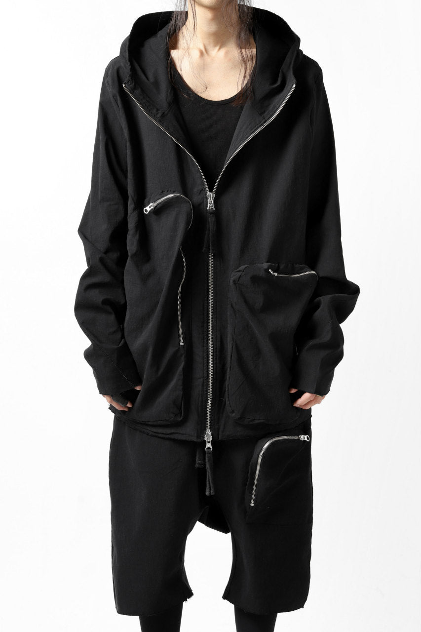 thomkrom RADICAL ZIP-POC HOODED JACKET (BLACK)