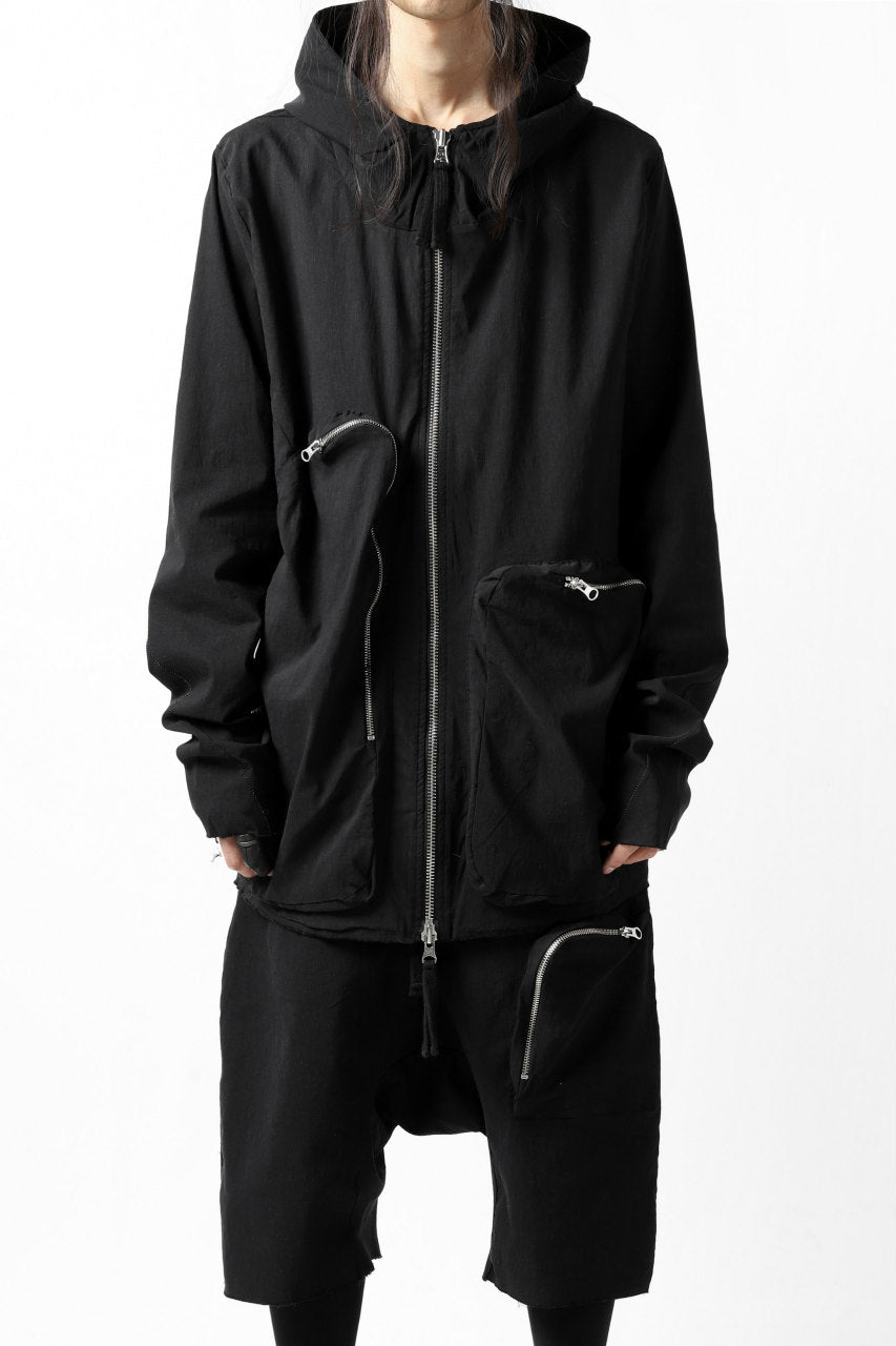 thomkrom RADICAL ZIP-POC HOODED JACKET (BLACK)