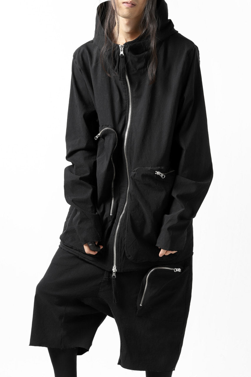 thomkrom RADICAL ZIP-POC HOODED JACKET (BLACK)