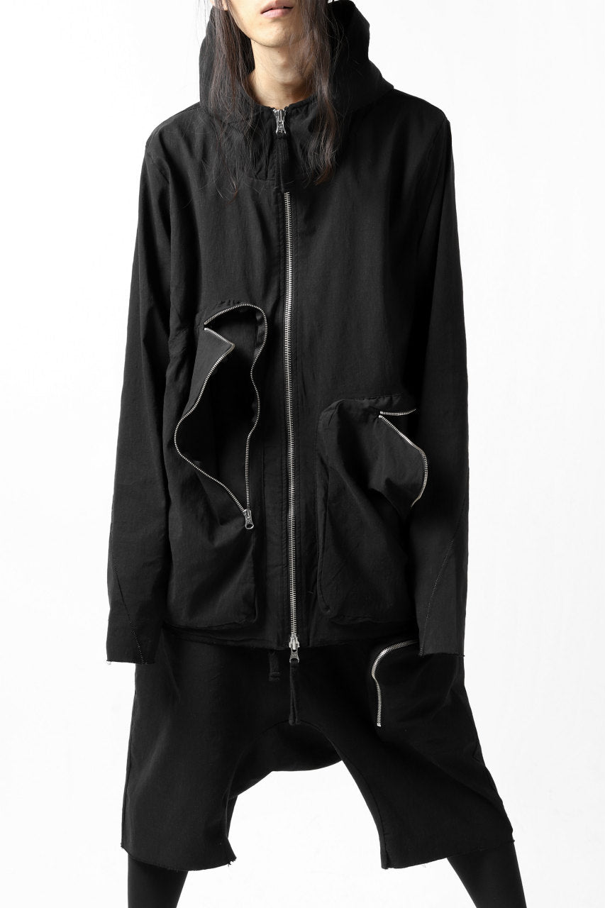 thomkrom RADICAL ZIP-POC HOODED JACKET (BLACK)