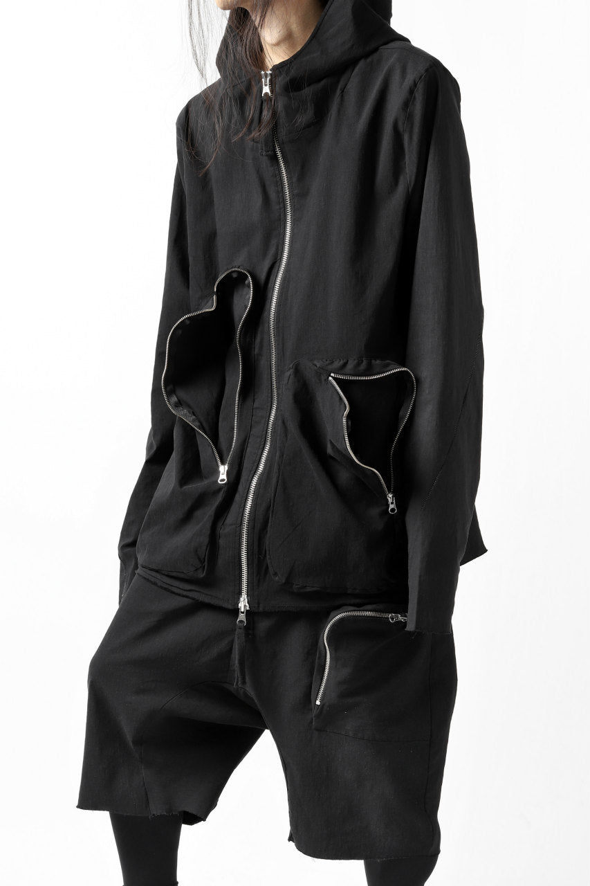 thomkrom RADICAL ZIP-POC HOODED JACKET (BLACK)