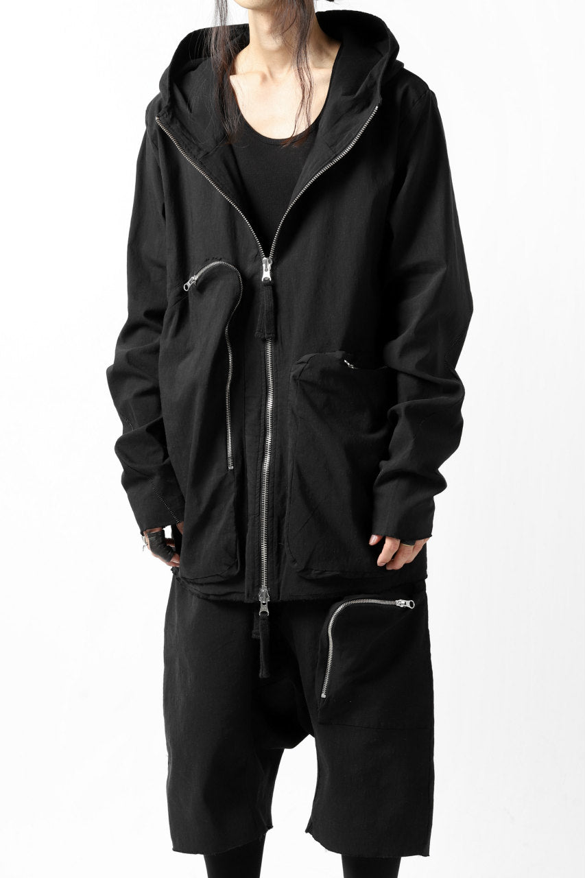 画像をギャラリービューアに読み込む, thomkrom RADICAL ZIP-POC HOODED JACKET (BLACK)