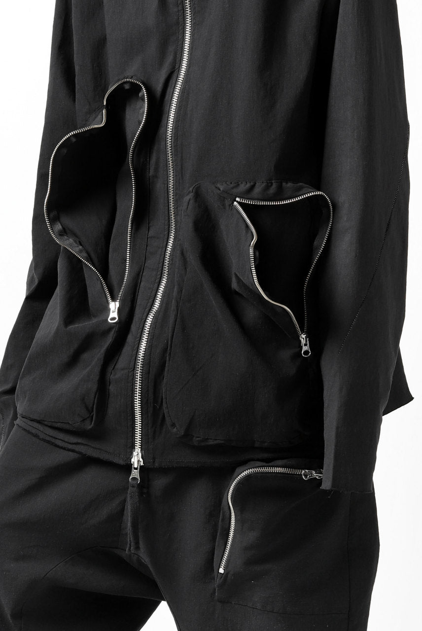 画像をギャラリービューアに読み込む, thomkrom RADICAL ZIP-POC HOODED JACKET (BLACK)