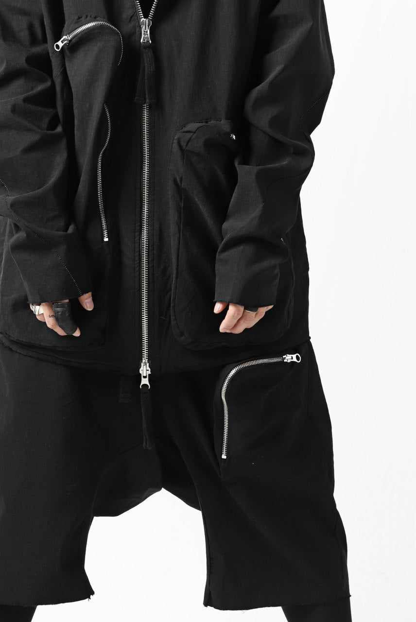 thomkrom RADICAL ZIP-POC HOODED JACKET (BLACK)