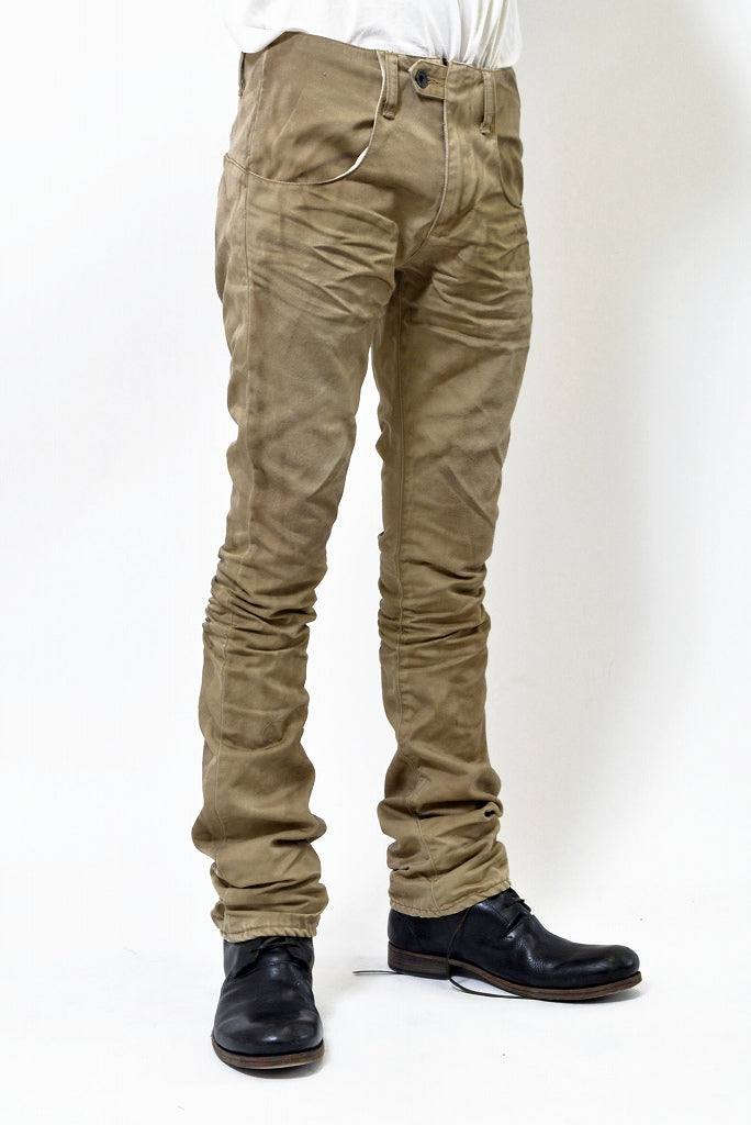 N/07 chinocloth pant 3dimention / oiled craft (OILED BEIGE)