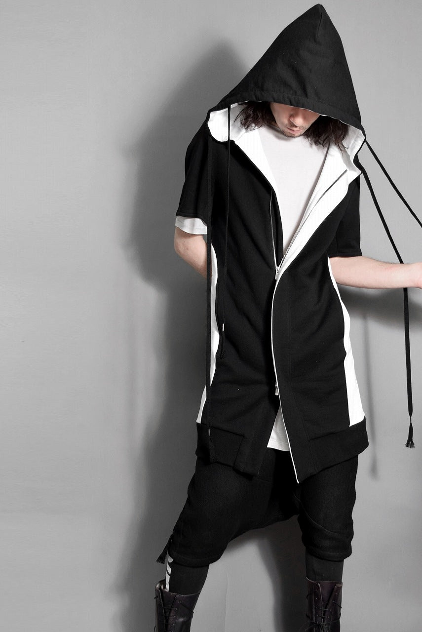 N/07 FIELD LONG HOODIE S/S "Fleecy Cotton" (BLACK x WHITE)