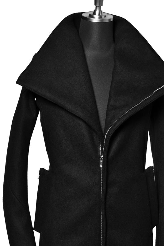 N/07 ANATOMY HIGHNECK COAT / PREMIUM WOOLYARN CASHMERE (BLACK)