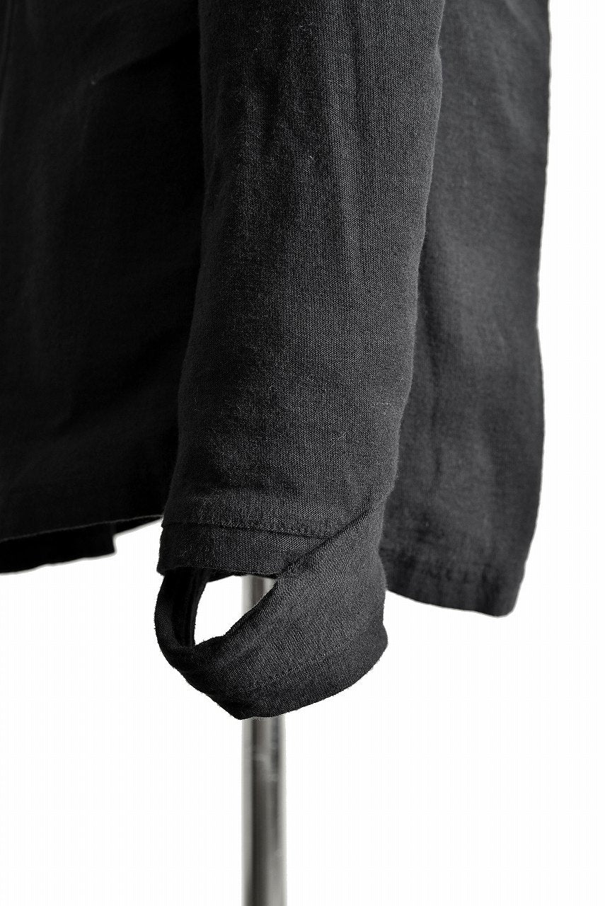 N/07  "MAUSK Detail" Slub Product dye "Technical Finger bandaging" L/S (LIGHT BLACK)