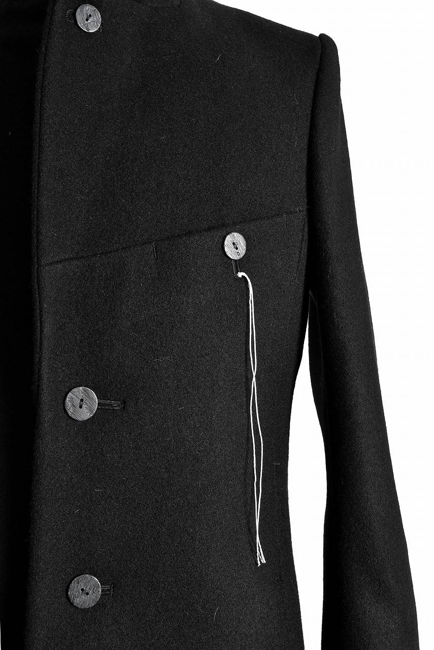 N/07 "MAUSK Detail" exclusive "PLATINUM MELTON" FOLDING NECK CHESTER COAT (BLACK)