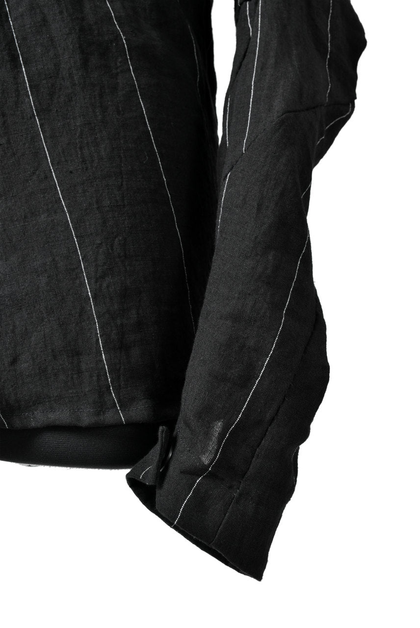 画像をギャラリービューアに読み込む, LEON EMANUEL BLANCK DISTORTION DRESS SHIRT / PINSTRIPE (BLACK)