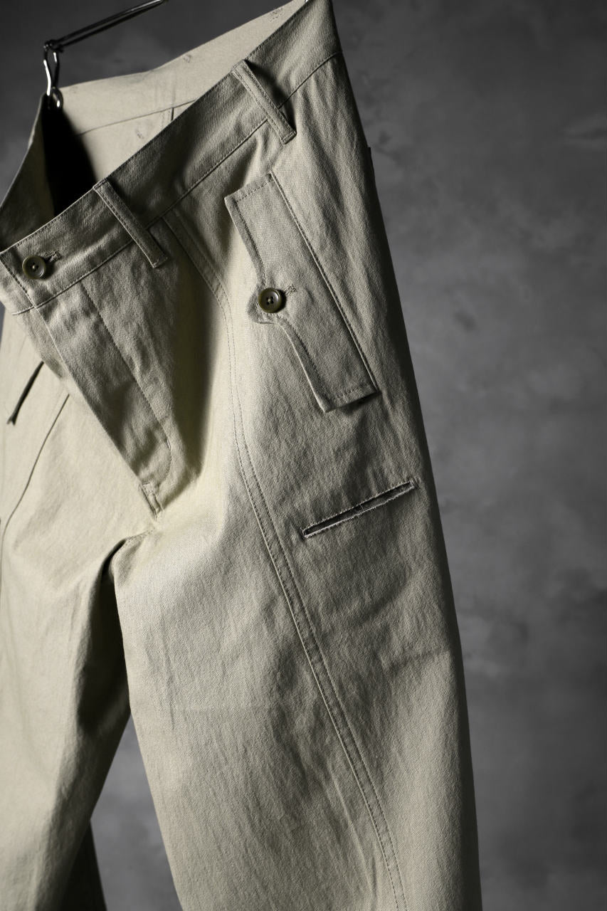 blackcrow worker pocket trousers / cotton woven (BEIGE)
