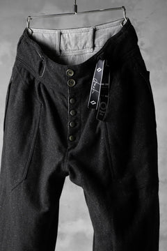 画像をギャラリービューアに読み込む, daska &quot;d-11&quot; double-face wide tapared pants / Nep wool+cotton (CHARCOAL BLACK)