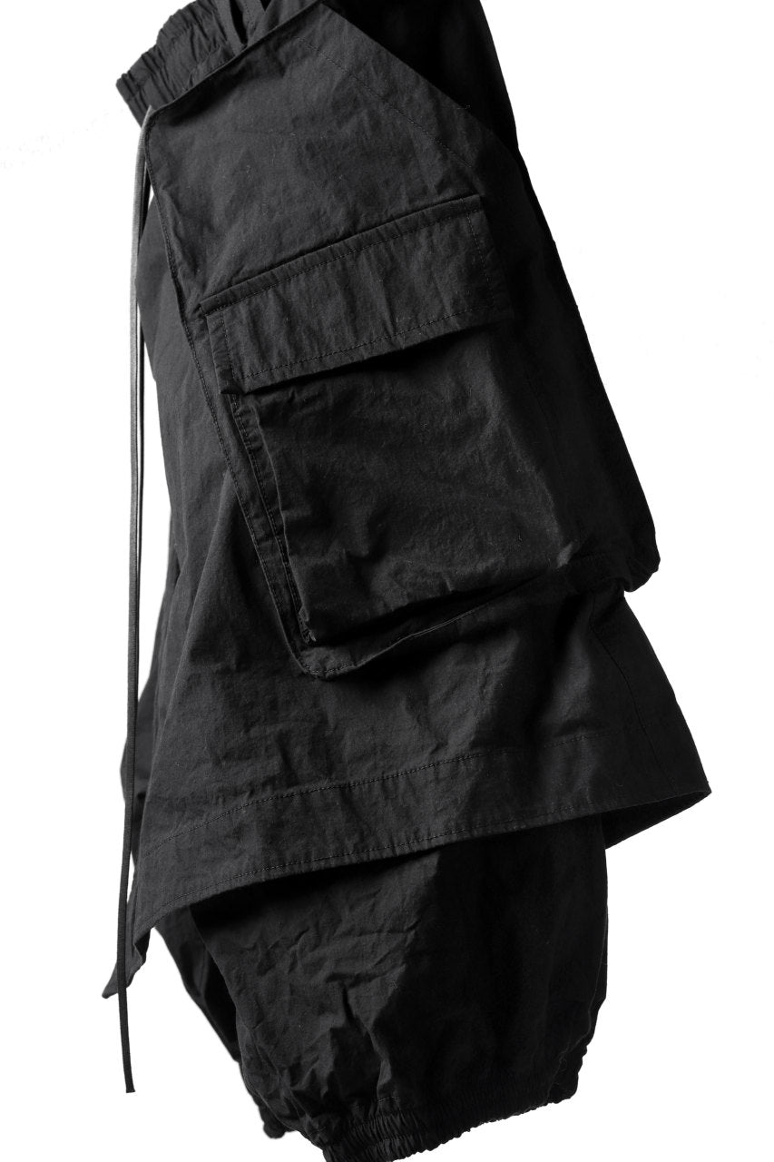 A.F ARTEFACT WRAP SKIRT COMBI MILITARY SHORTS / BLEND WOVEN (BLACK)