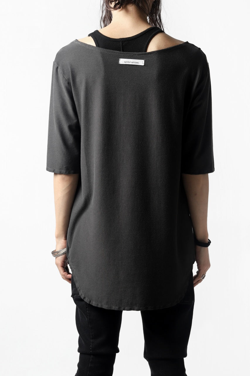Load image into Gallery viewer, Nostra Santissima SMOOTH FIT JERSEY TOPS (REVERSE DYED / GREY)