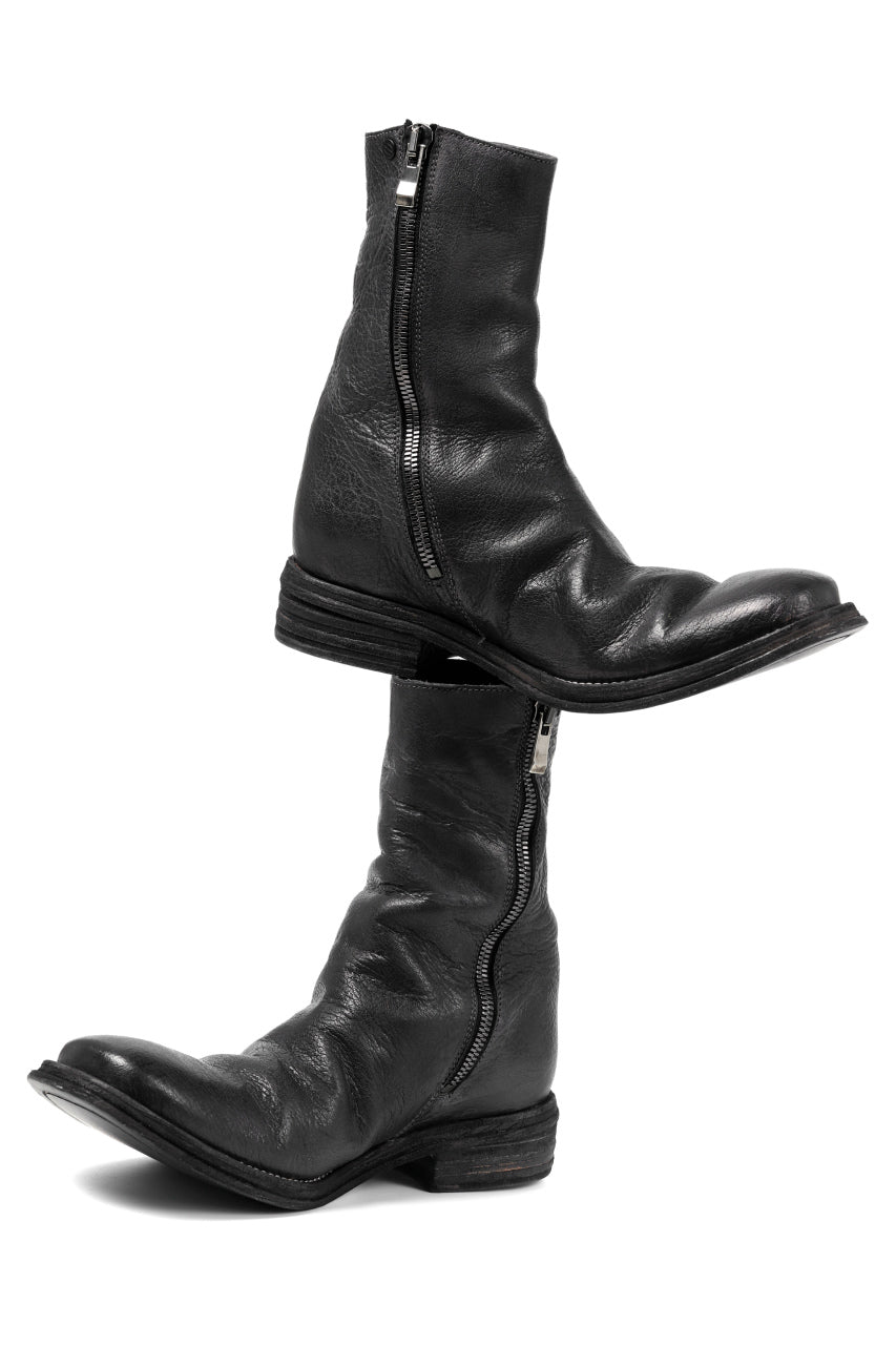 incarnation exclusive BUFFALO LEATHER HAND STITCH SIDE ZIP BOOTS (BLACK)