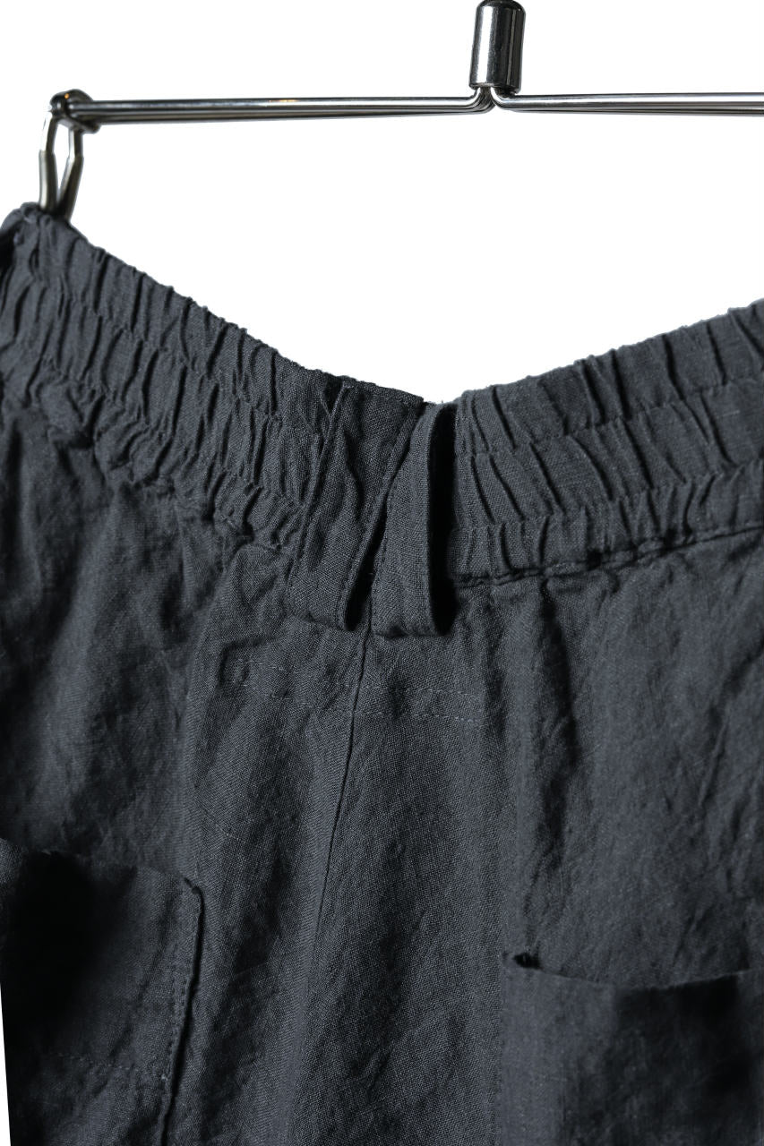 画像をギャラリービューアに読み込む, _vital covered pocket shorts / organic linen (DARK GREY)