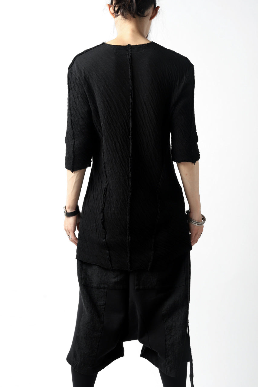 A.F ARTEFACT OUT SEAM H/S T-SHIRT / DOUBLEFACE JERSEY (BLACK x BLACK)