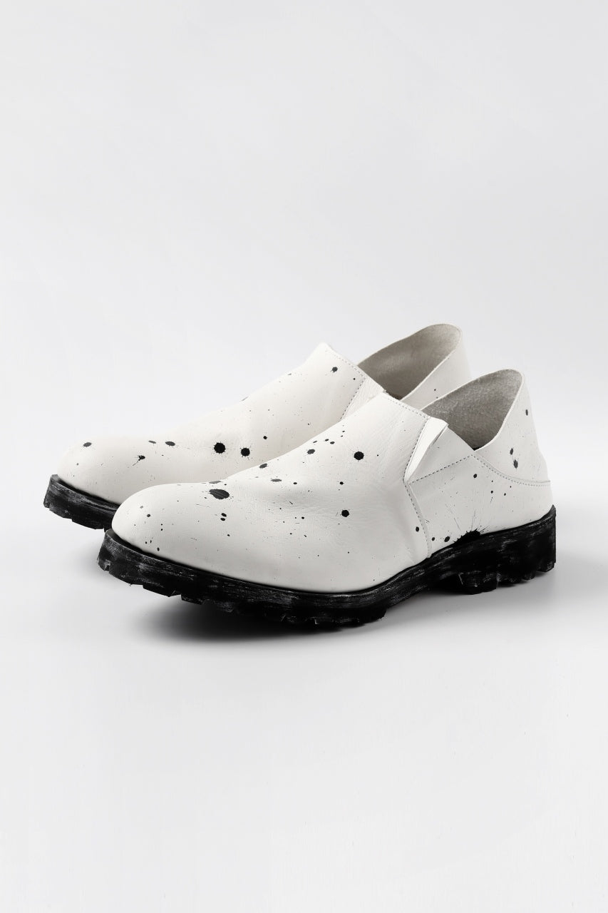Portaille exclusive PL5 VB Slipon Shoes / Oiled Steer handpainted (WHITE)