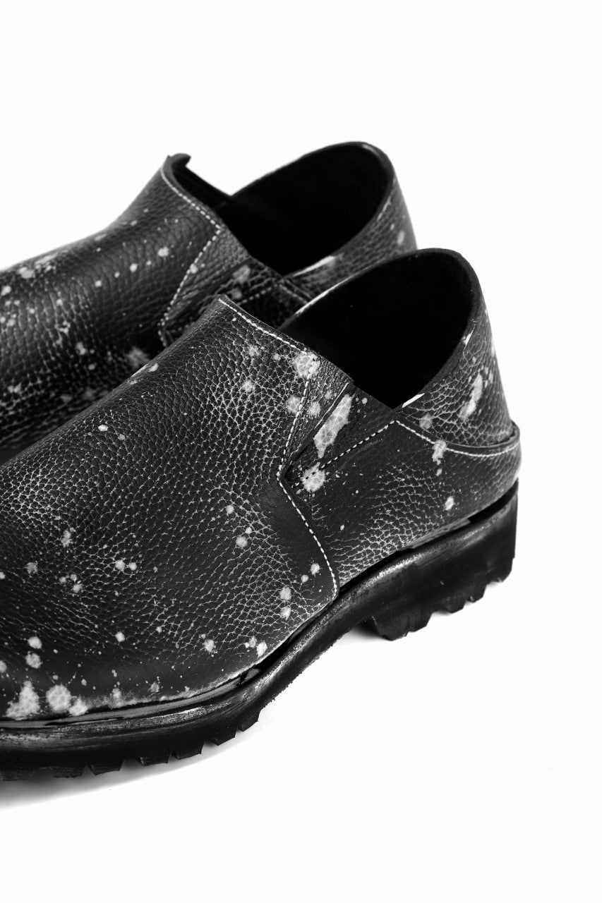 Portaille exclusive PL5 VB Slipon Shoes / Oiled Kip handpainted (BLACK)