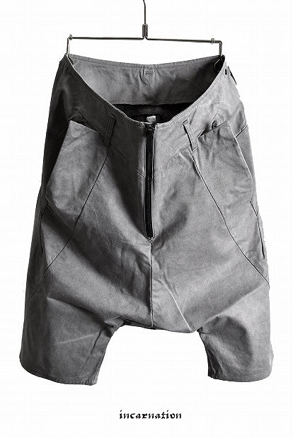 画像をギャラリービューアに読み込む, incarnation Dobby Cotton Elastic &quot;OVER LOCKED&quot; Sarrouel Short Trousers with Zip Pocket
