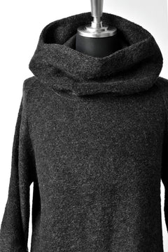 画像をギャラリービューアに読み込む, SOSNOVSKA DRAPED COCOON LONGSLEEVE HOODIE KNIT (DARK GREY)