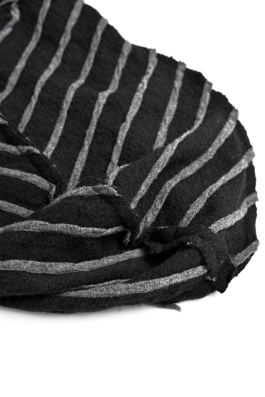 SOSNOVSKA DECONSTRUCTION DIAGONAL STRIPE KNITCAP (BLACK STRIPE)