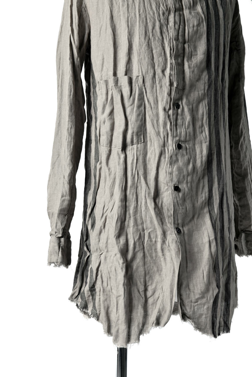 Load image into Gallery viewer, Aleksandr Manamis DARK SAND STRIPE LONG SHIRT