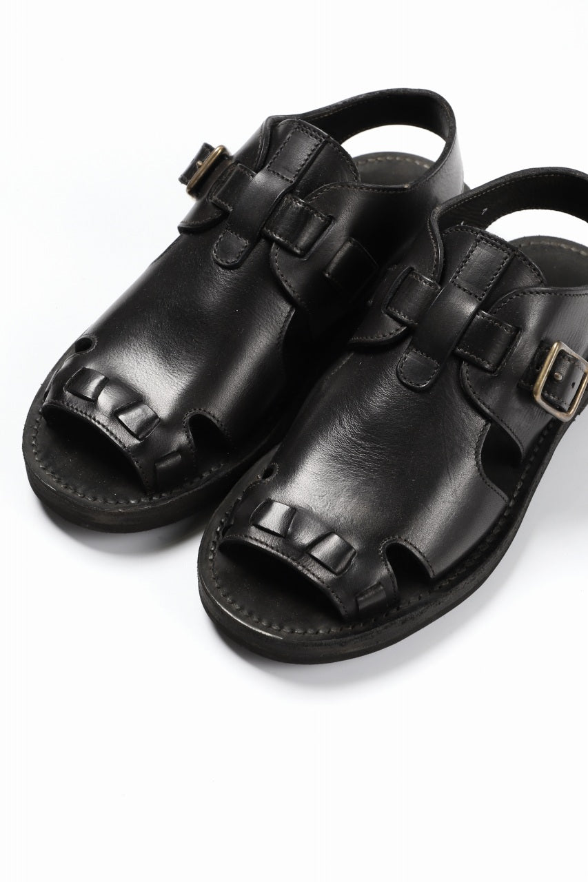 Load image into Gallery viewer, sus-sous sandal shoes / italy oiled cow leather *hand dyed (BLACK BROWN)