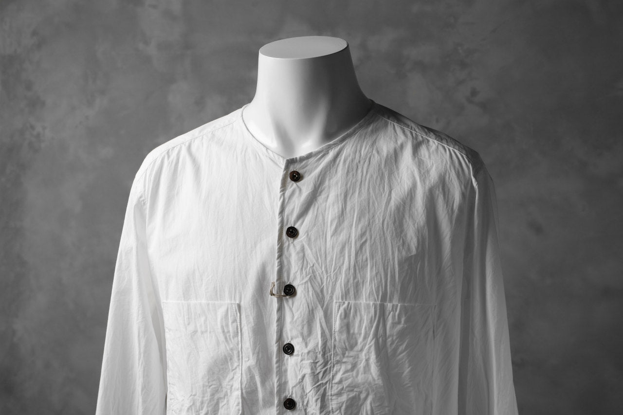 KLASICA SABRON HALF BUTTON PULLOVER SHIRT / TYPE-WRITER CLOTH (WHITE)