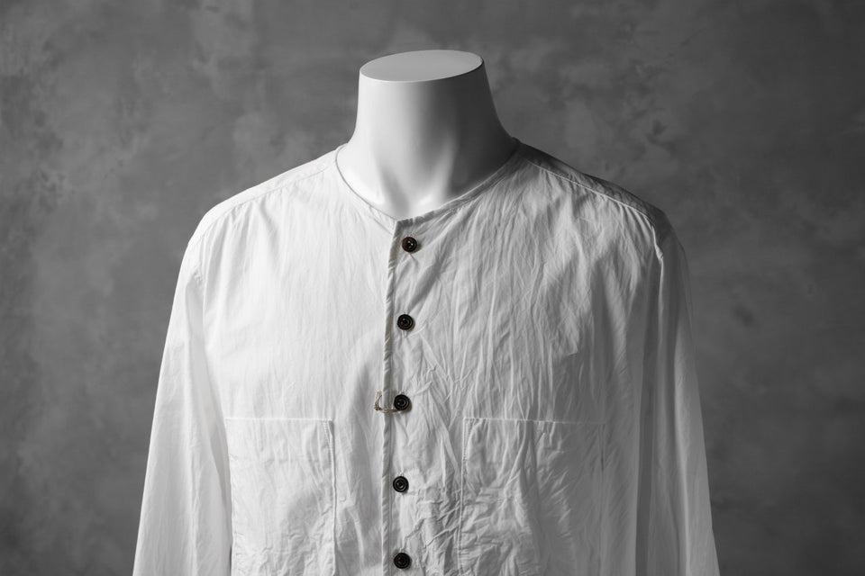 Load image into Gallery viewer, KLASICA SABRON HALF BUTTON PULLOVER SHIRT / TYPE-WRITER CLOTH (WHITE)
