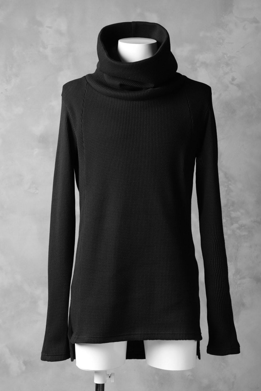 A.F ARTEFACT exclusive DUSTY WAFFLE DRAPED HIGH NECK TOPS (BLACK)