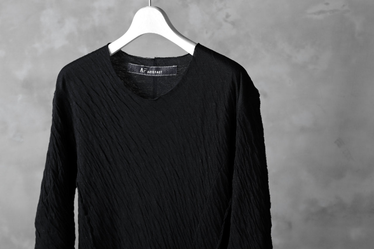 A.F ARTEFACT OUT SEAM HALF SLEEVE TEE / CONNECTING JERSEY (BLACK×BLACK)