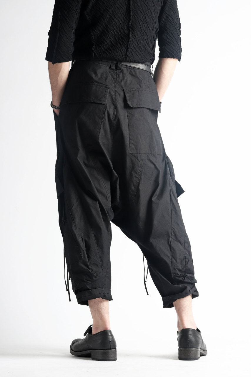 Load image into Gallery viewer, A.F ARTEFACT MILITARY SAROUEL WIDE PANTS / ZIP DOUBLE STRUCTURE (BLACK)