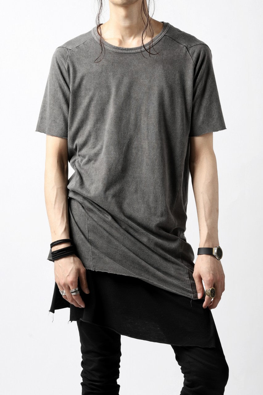 A.F ARTEFACT MULTI PANELED T-SHIRT / DYED COTTON JERSEY (GREY)