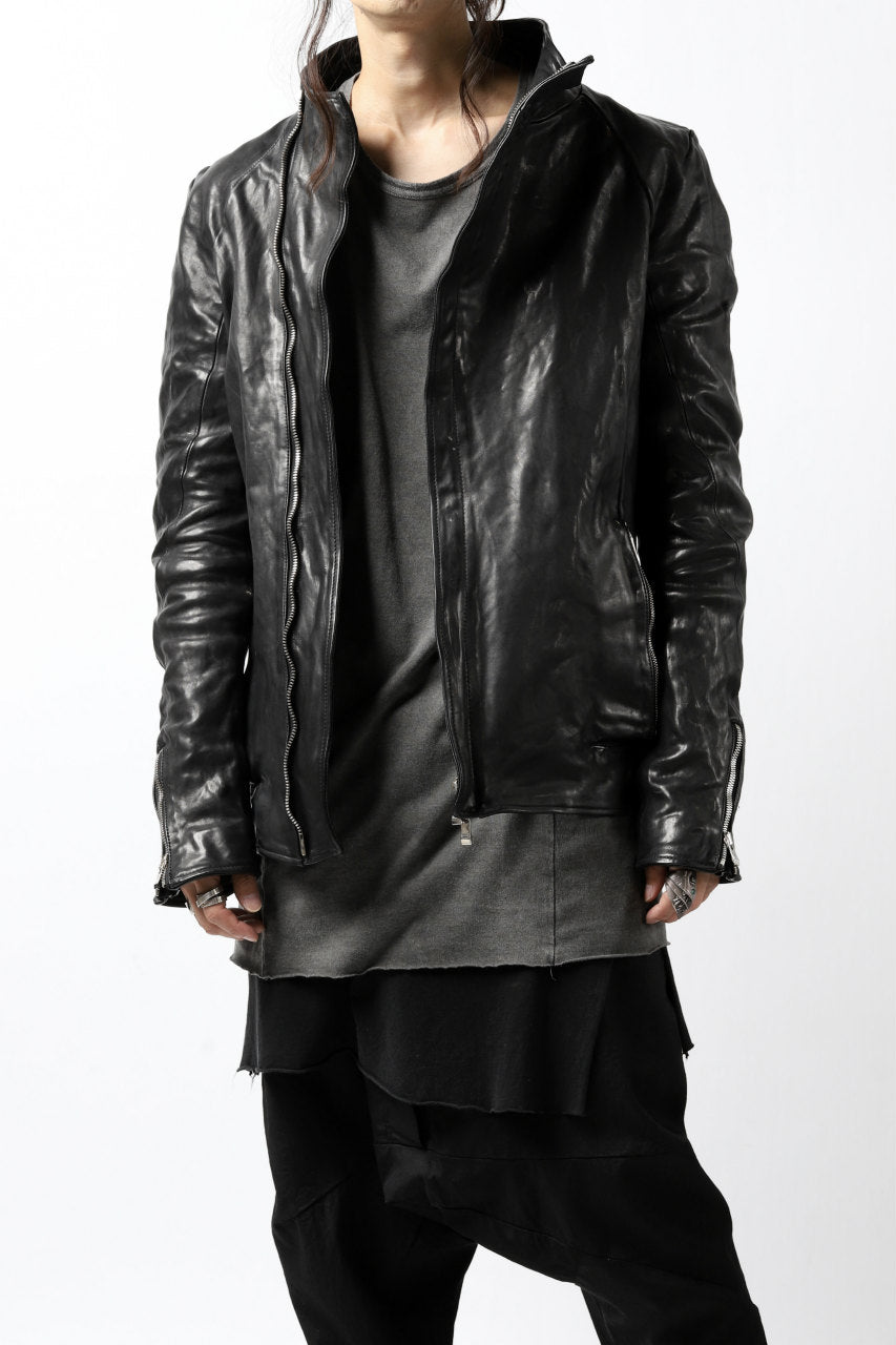 画像をギャラリービューアに読み込む, incarnation exclusive HORSE LEATHER RAGLAN DARTS SHOULDER JACKET (OVERLOCK STITCHLESS) (BLACK)