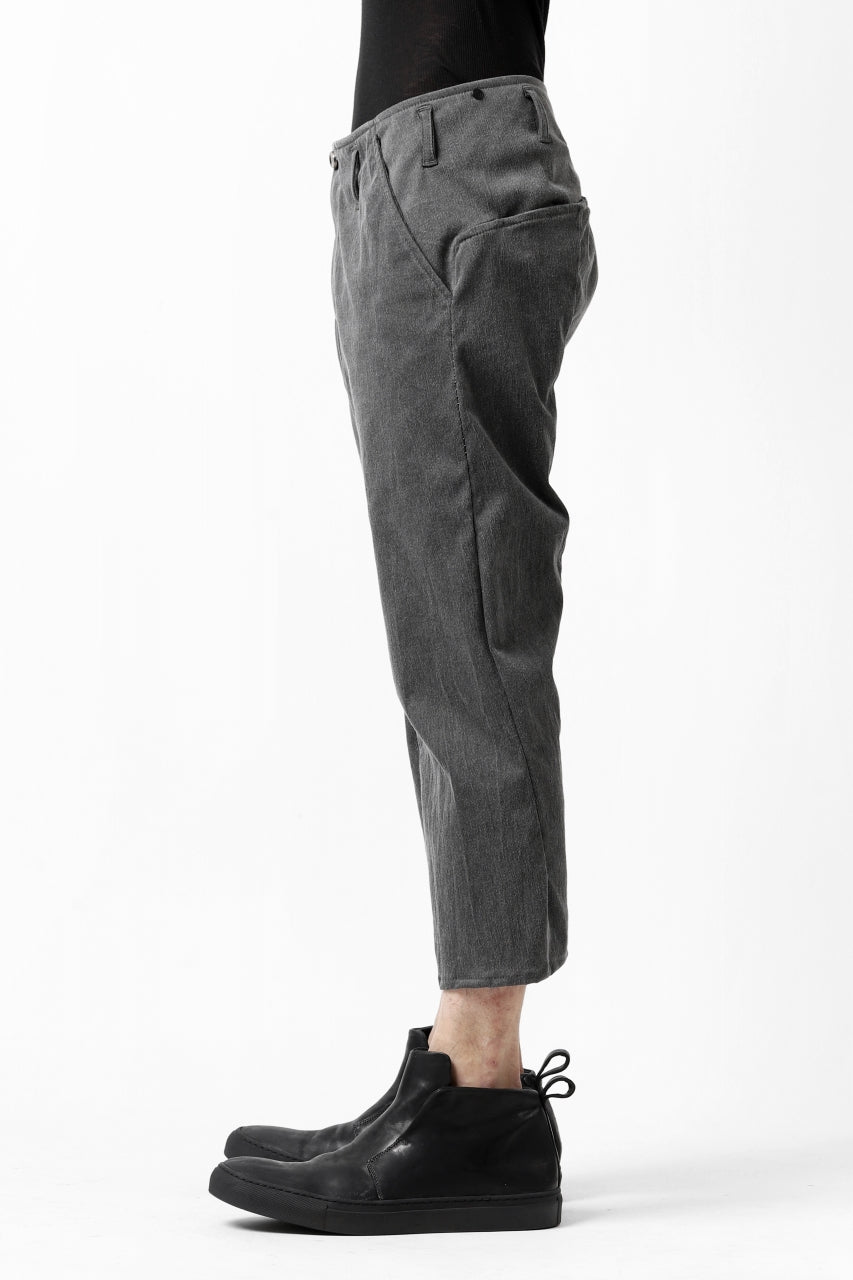 incarnation exclusive LONG DARTS CROPPED PANTS / EXPANDED WOVEN (GREY)