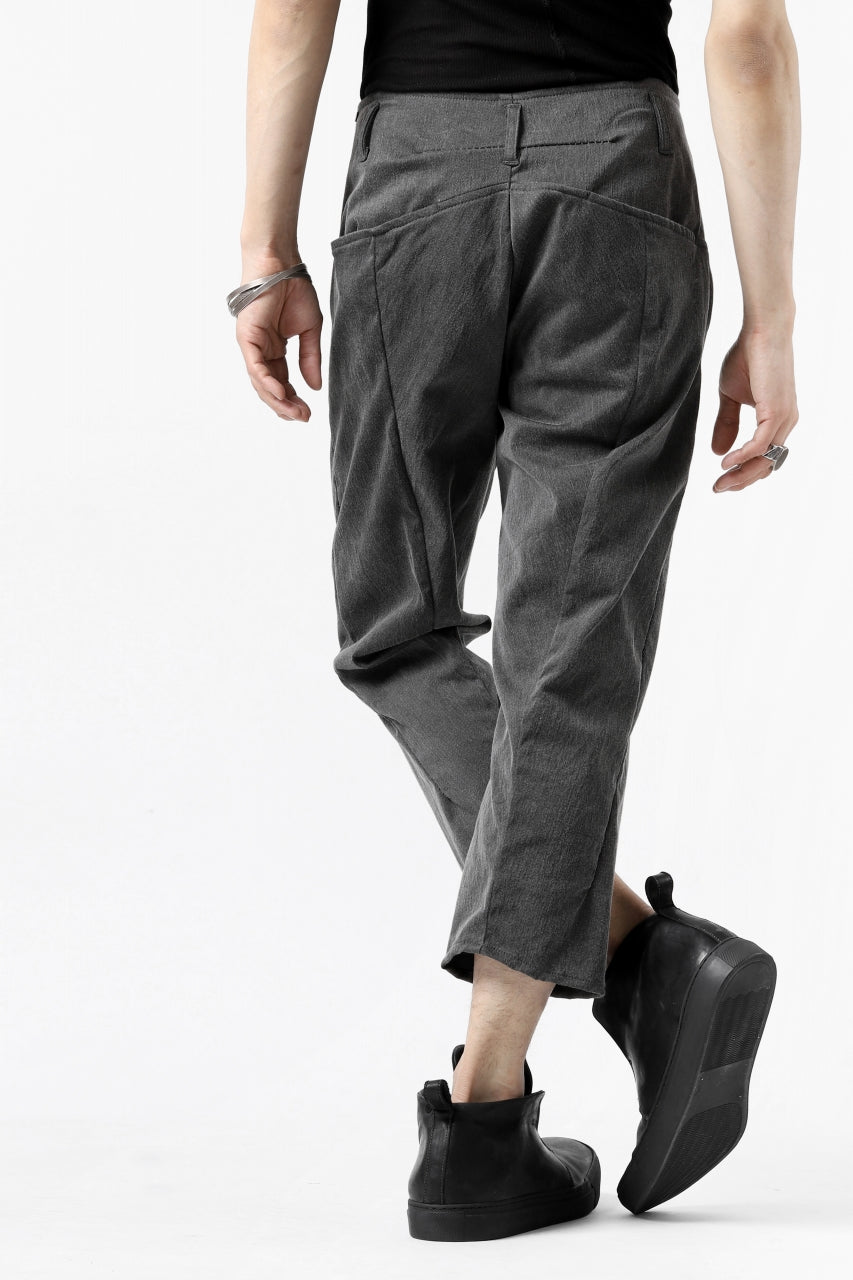 incarnation exclusive LONG DARTS CROPPED PANTS / EXPANDED WOVEN (GREY)